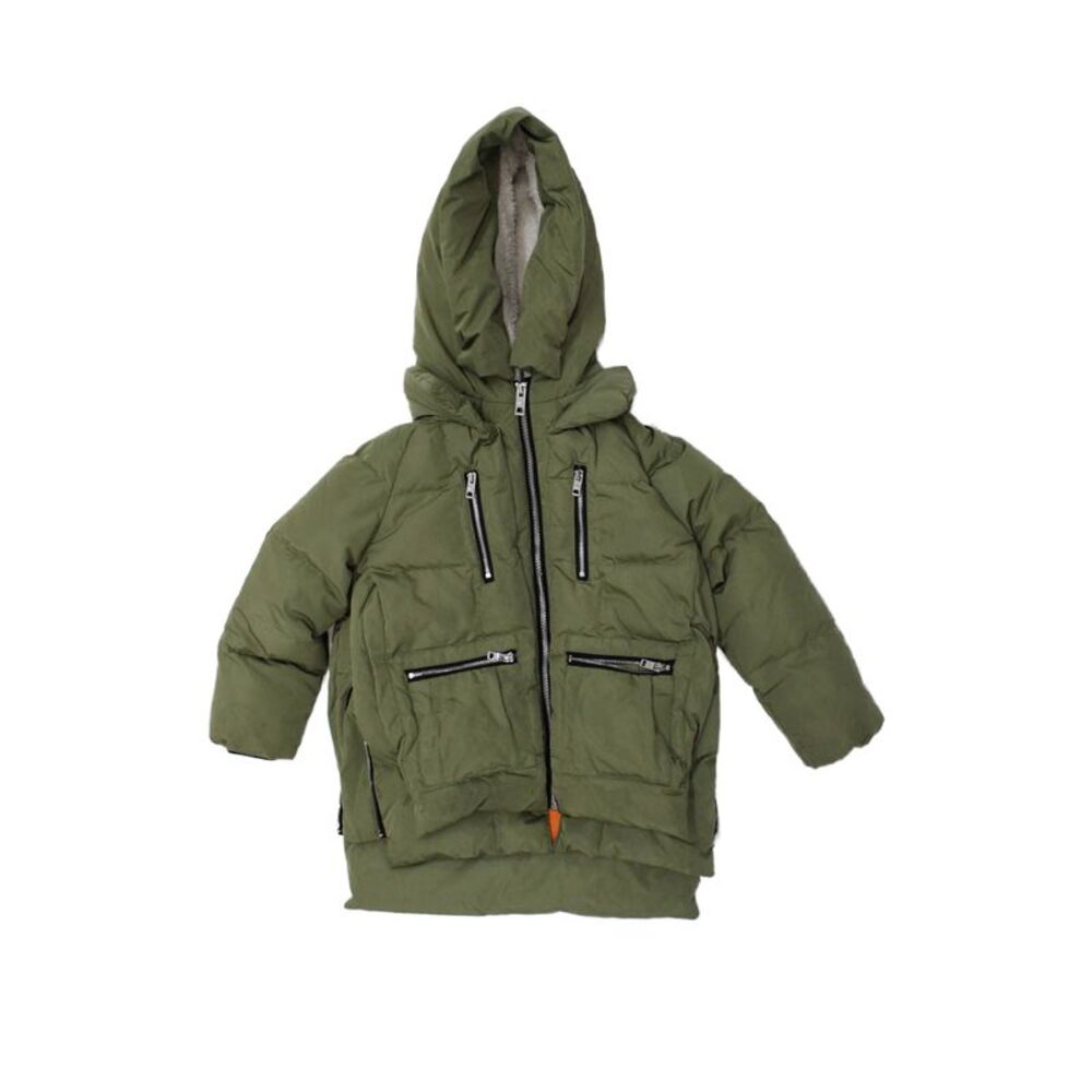 Orolay Girls Full Zip Long Sleeve Hooded Jacket Green Size 4-5Y